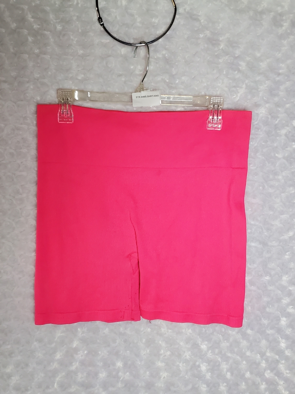 No Boundaries Hot Pink Ribbed High-Waist Bike Shorts Size XL (16-18)